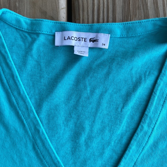 Lacoste NWOT Cotton V Neck T Shirt - Picture 4 of 9